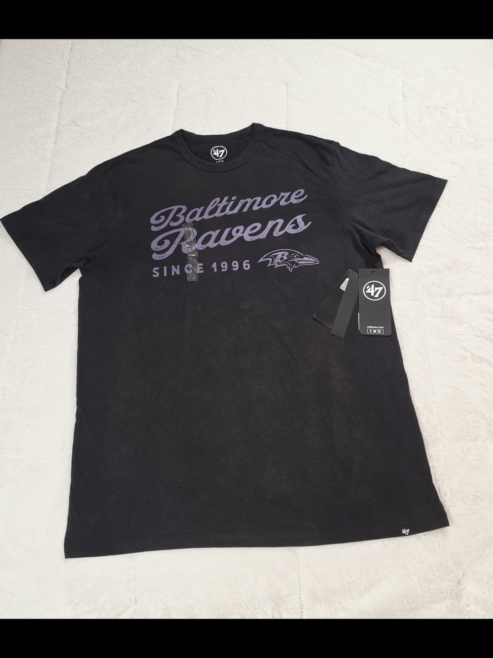 '47 Brand Baltimore Ravens Black Short Sleeve Crew Tee(ST1-20)